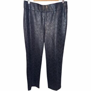 Animal Print Pattern Faux Leather Pants